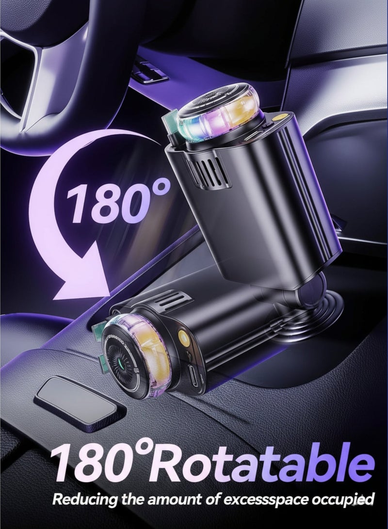 vexa pro 5 in 1 Star Light Car Charger 45W | PD 30W USB-C Fast Charge with Aromatherapy & Retractable Cable - Image 5